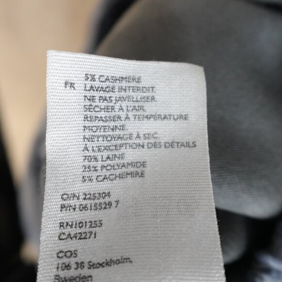 COS Womens Skirt 6 Blue Gray Solid A Line Wool Cashmere Blend - Picture 9 of 12